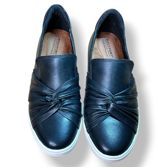 ROCKPORT COBB HILL COLLECTION Willa Genuine Leather Bow Slip on Sneakers Sz 8 - Picture 3 of 9